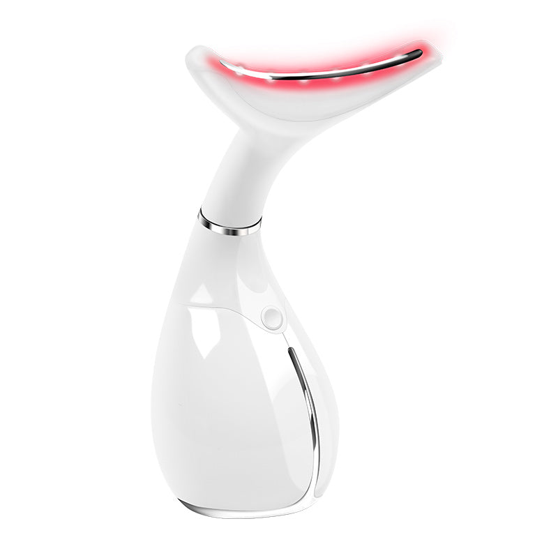 Neck care beauty device, firming and vibration tool, white