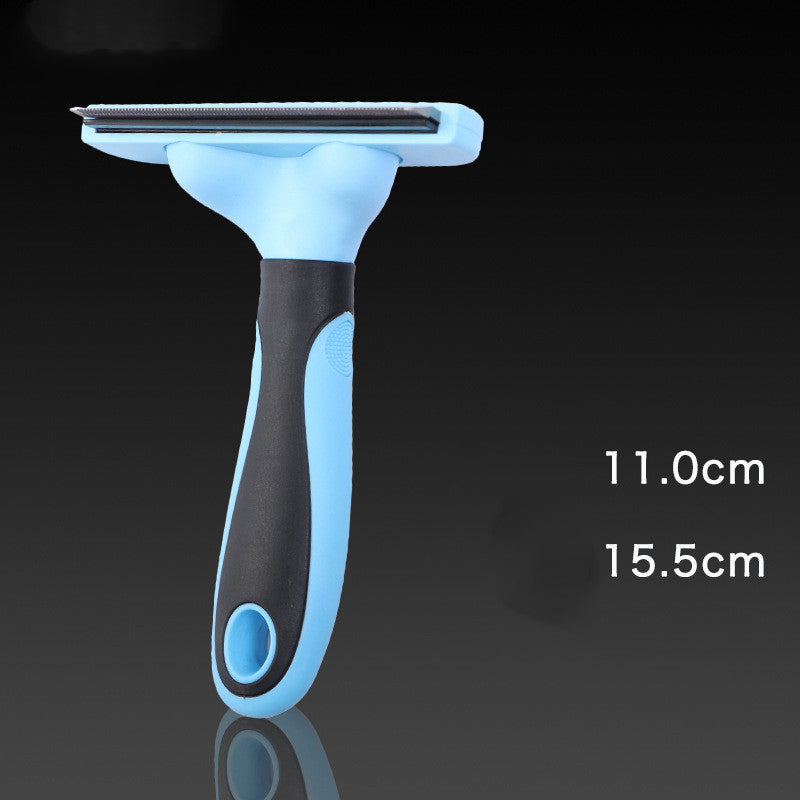 Close-up of grooming comb rounded pin bristles