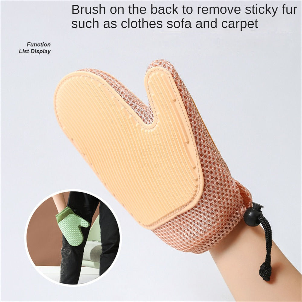Pet grooming glove fit and sizing diagram
