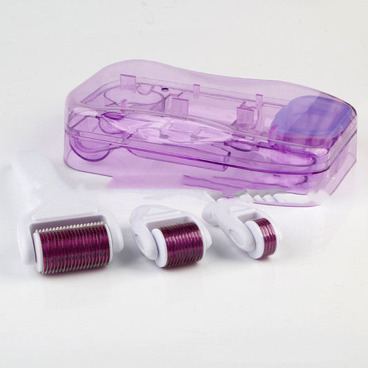 4-in-1 facial skincare tool set, white and purple