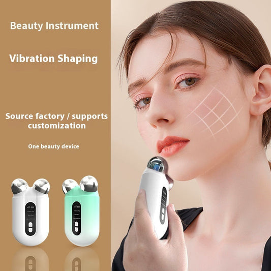 Microcurrent facial device, at-home facial care tool, white