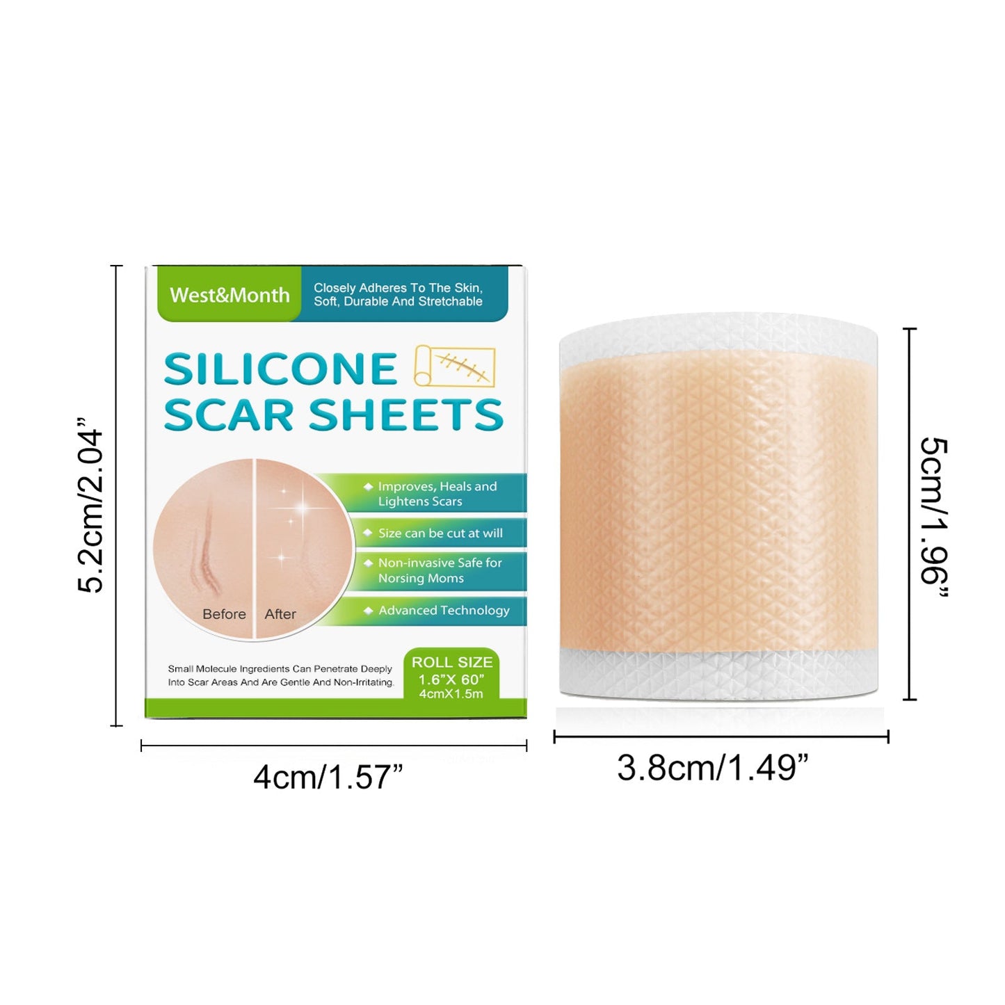Scar patch shape and dimensions