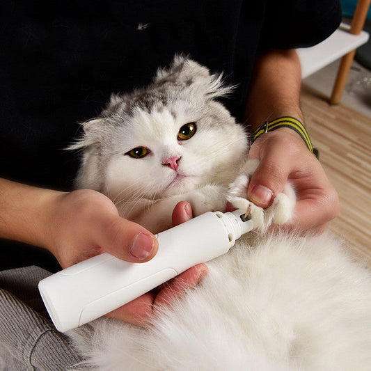 USB rechargeable pet nail trimmer, white