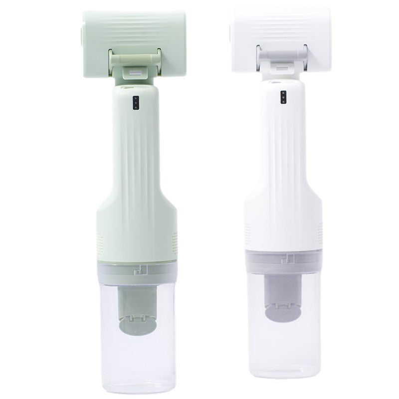 Portable grooming vacuum size compared to hand