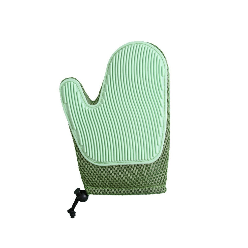 Pet deshedding grooming glove for cats and dogs, light green