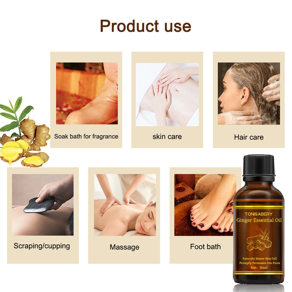 Ginger massage oil being applied during massage